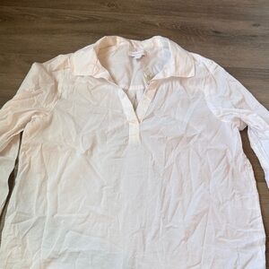 Charter Club White Casual Button-Down Popover Shirt